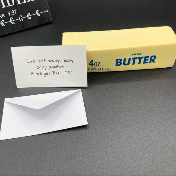 Other - 🧈Salted Butter Encouraging office desk stress relief with note card and envelope